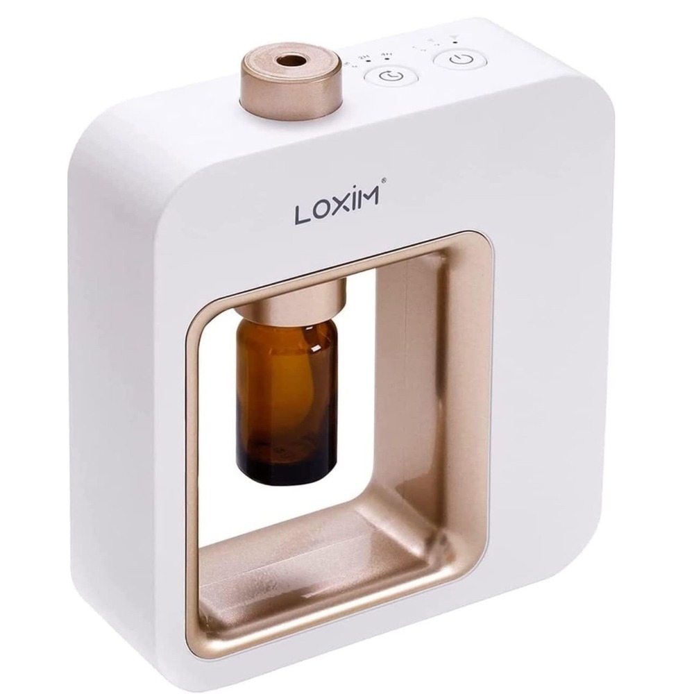 Loxim Waterless Essential Oil Diffuser White Gold Nebulizer USB-C Portable LX-01